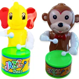 Key-Operated Cute Doll Girl and Elephant Drummer Toy with Drumming for Kids-image-7