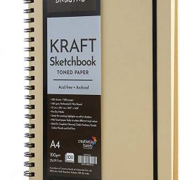 Toned Paper - Kraft Sketchbook, Wiro Bound, Size A4, 100GSM. (100 Sheets) 200 Pages Sketch Pad-16