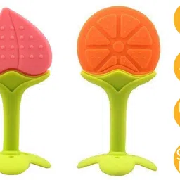Silicone BPA Free Fruit Shape Teethers for Baby/Infants (Peach & Orange) Teether-19