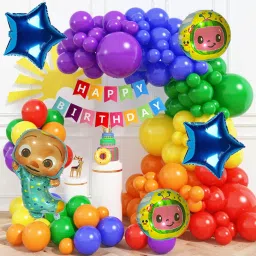 Cocomelon Theme Birthday Decoration Kit for Girls, Multicolor Balloon and Banner-image-97