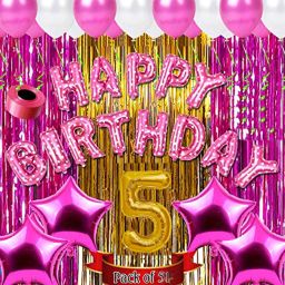 Pink Theme Birthday Decoration kit Items Set Combo for Birthday Girl,Wife-21