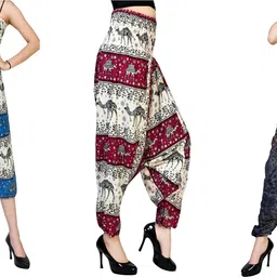 fusfus Printed Rayon, Cotton Women Harem Pants-picture-40