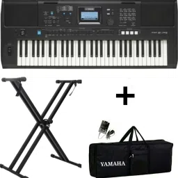 PSR E- 473 + CARRY CASE + DOUBLE PIPE STAND + LED LIGHTS PSR E- 473 Digital Portable Keyboard-19