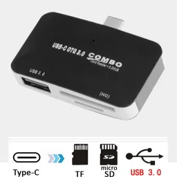 play run Multipurpose Use Laptop Mobiles Combo USB 3.1 Type C Hub Pretty Handy Micro USB OTG Adapter with LED USB C Hub USB SD TF Micro Extender Card Smart Card Reader Card Reader Card Reader image 4