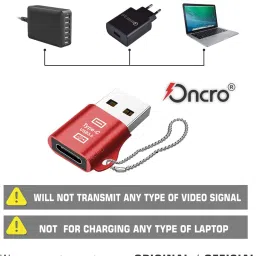 ONCRO Red Chain, Type c to usb female Usb to c connector c charging adapter converter otg Phone Converter image 3