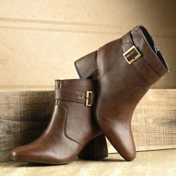 EL PASO Women Brown Faux Leather Casual Slip On Boots Boots For Women-image-18