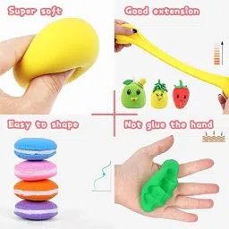 akansha Bouncing Clay Slime Putty Ultra Soft with molds inside Set of 24 Multicolor Clay image 2