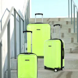 Hard Body Set of 3 Luggage 8 Wheels - Clearcase Set -3 ( 22"+26"+30") - Green-image-49