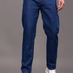 Men Relaxed Fit Mid Rise Blue Jeans-image-95