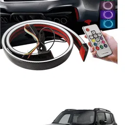 prtek Carbon Fibre LED Rear Spoiler with Remote Control for Car Trunk Universal Exterior Car LED Tail Light Strip fit for Roof, Wing, Brake Light, Turn Signal Light Spoiler Lip Kit m102 Car Fancy Lights-picture-33
