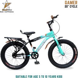 GAMER 20 INCH FAT TYRE 20.300 V BRAKE 20T IBC KIDS CYCLE SEA GREEN COLOUR 20 T (inch) Road Cycle-image-73