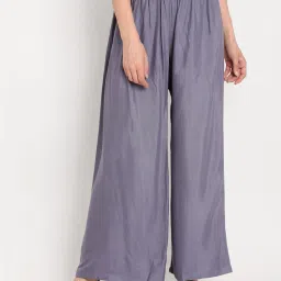 Women Regular Fit Grey Viscose Rayon Trousers-image-48