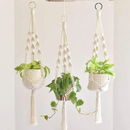 MACRAME Home Décor/Indoor Wall Hanging/Boho Planter Hanger/Pot Holder Pack of 3-picture-20