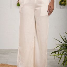 Women Regular Fit White Viscose Rayon Trousers-image-68