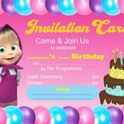 Marsha Birthday Party Invitation Cards Family and Friends Suitable For Boy Girl Invitation Card-image-18