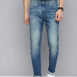 512 Men Tapered Fit Mid Rise Blue Jeans-image-23