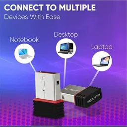 SHREE OM SYSTEMS 950Mbps Portable High Speed Long range Nano Wifi Dongle, Connector, Receiver 802.11B/G/N 2.0 Wireless Wi Fi 2.4GHz Wireless LAN Network Card External For PC Desktop Laptop USB Adapter (Black) USB Adapter image 4