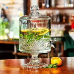 4.5 Litre Footed Glass Juice Dispenser with Tap Jar Mason Jar Beverage Dispenser Bottom Loading Water Dispenser-2