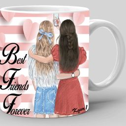 "Friends with Pink Heart"Best Gift For Friends|Sister|Birthday|Printed Ceramic Coffee Mug-image-17
