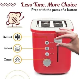borosil Red Pop-up Toaster 800 W Pop Up Toaster image 5