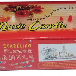 pink lotus sparkle rotating music candle for birthday and party decoration , Candle-2