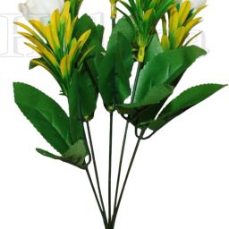Hidooa artificial flowers for room decoration White Rose Artificial Flower-image-0