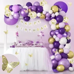 Solid Printed Happy Birthday Decoration kit Combo - 35 pcs for Birthday Decor Balloon-11