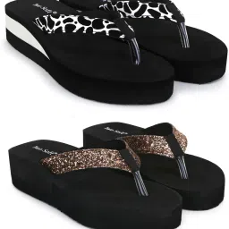 Combo Pack Of 2 Stylish Casual Light & Soft Comfortable Daily Wear Women Slippers-image-28