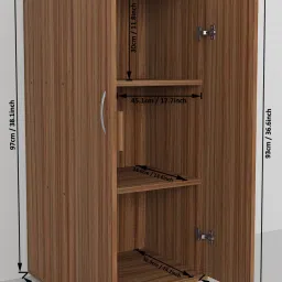 madhuran Engineered Wood Alba 2 Door Standing Bookcase Space Saving Display Storage Rack Engineered Wood Open Book Shelf image 3