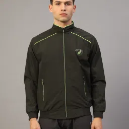Ucollection Front Open Sport Jacket Solid Men Wind Cheater-10