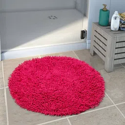 Saral Home Pink Solid Shaggy Mat-picture-14