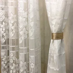 152 cm (5 ft) Net Semi Transparent Window Curtain (Pack Of 2)-27