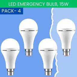 sacro 15W Rechargeable Inverter LED Bulb with Upto 4H.Power Cut Lighting Pack of_4S128 4 hrs Bulb Emergency Light-picture-9