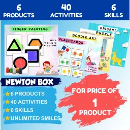 little olive "Newton Box 6 in 1 Art and Craft DIY Kit | Colours and Shapes Theme " image 3