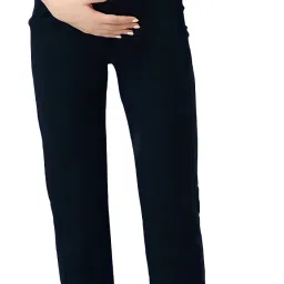 Women Regular Fit Black Lycra Blend Trousers-image-69