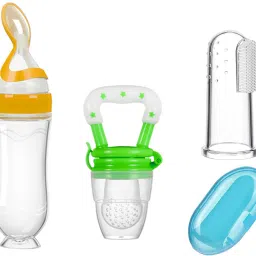 Combo pack 3 baby spoon bottle, Tongue cleaning finger brush and fruit Feeder-28