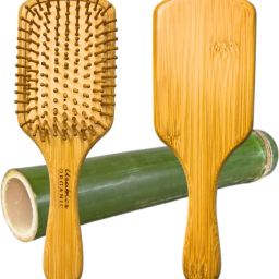 Bamboo Hair Brush with Wooden Bristles for Smooth Frizz Free Hair-image-44