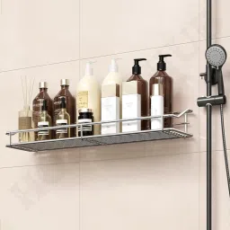 Wall Self Adhesive Wall Mounted Shelves for Kitchen Bathroom Organizer Clear 1 Stainless Steel Wall Shelf-image-48