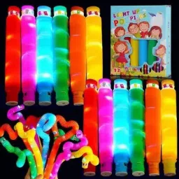 pop Tube 12 PC LED Lights Pop Fidget Tubes Pop Fidget Sensory Toys multi color-image-64