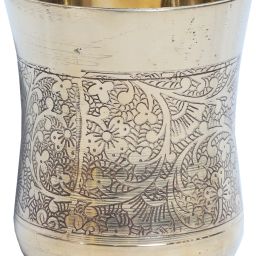 (Pack of 2) Brass Glass Damru Shape Embose Design 2 Pc Set Glass Set Water/Juice Glass-image-52