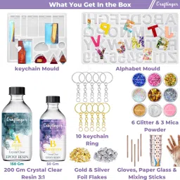 craftinger Diy Resin Alphabet Keychain Making kit image 2