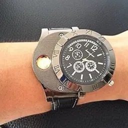 heyday enterprises Rechargeable Watch Cigarette Lighter USB Cigarette Lighter Watch (Black) Visit Website www.myfirstdot.com Pocket Lighter image 3