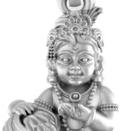 Sterling Silver (92.5% purity) God Bal Gopal Krishna Pendant for Men & Women Pure Silver Lord Bal Gopal Krishna Locket for Good Health & Wealth Sterling Silver Pendant-picture-23