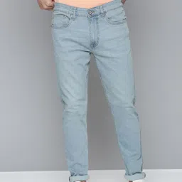 Flying Machine Men Blue Slash Slim Tapered Fit Mid-Rise Light Fade Stretchable Jeans-image-23