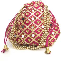Girls Pink, Gold Potli-image-84