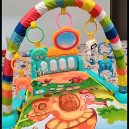 Soft Cotton Baby Gym Mat with Musical Piano & Plush Toys-image-86