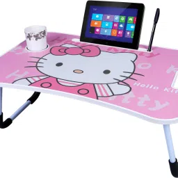 kiara quality first Hello Kitty Prints Protable Foldable Table for Study & Work, Best for Work Home Wood Portable Laptop Table image 2