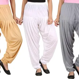Solid Viscose Women Harem Pants-image-98
