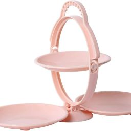 3-Plate Fruit Basket, Mirror Shape Rotating Fruit Tray, for Dining Table Plastic Fruit & Vegetable Basket-10