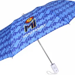 Official IPL Mumbai Indians Blue 2 Fold Auto Open Umbrella for Men/Women/Kids Umbrella-19